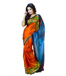 Fabulous Orange Colour Designer Silk Saree DSCA0011
